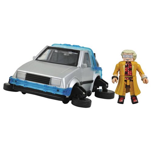 Back to the Future Part II Hovering DeLorean Time Machine Minimates Vehicle